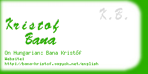 kristof bana business card