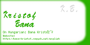 kristof bana business card